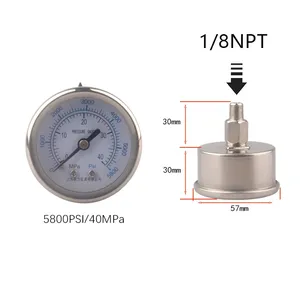 <span class=keywords><strong>Manomètre</strong></span> haute pression en acier inoxydable 304, filetage M10*1 1/8BSP 1/8NPT, -20°C à 80°C, pour station de remplissage de compresseur, <span class=keywords><strong>plongée</strong></span>, gaz - Product Image 5