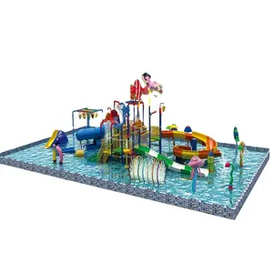Manèges dans le parc aquatique jeux de piscine à vagues jouet tapis d'éclaboussure amusant tube en fibre de verre glissade d'eau moulue en fibre de verre