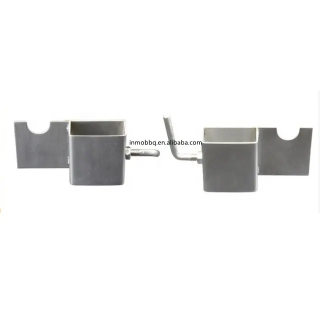 Stainless Steel Lamb BBQ Spit Skewer Support Bracket for Set of 2