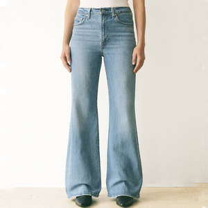 Modern Bootcut Jeans For Women In Lightweight Denim With Subtle Flare And Body Hugging Upper Leg Construction - Product Image 6
