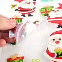 Feuille d'autocollants personnalisés à forte adhérence, écologiques et durables, motif Père Noël, en papier découpé 3D
