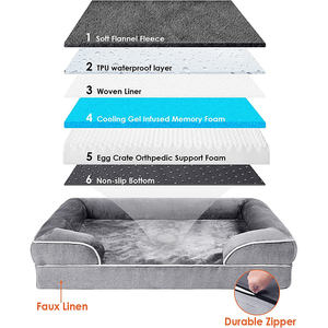 Cama de Gel Refrigerante para Perros, Colchón Ortopédico de Espuma Viscoelástica para Mascotas, Funda Impermeable Duradera, Apta para Perros de Raza Grande - Product Image 4