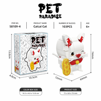 Ensemble de blocs de construction Chat Blanc, jouet de construction STEM, briques éducatives DIY, kit de modèle d'animal de compagnie, cadeau pour enfants de 6 ans et plus