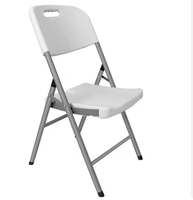 Chaise pliante en plastique blanc robuste, capacité de charge de 650 lb, empilable, pivotante, portable, pour la maison, le bureau, les réunions, les fêtes, la location