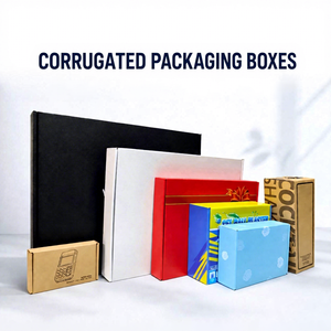 Cajas de Embalaje Corrugadas Impresas Personalizadas, Caja Rígida Rectangular, Impresión a Cuatro Colores, Revestimiento de Cartón Reciclable, Uso Multiindustrial - Product Image 1