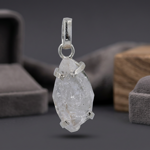 Pendentif en argent 925 avec diamant Herkimer, pierre naturelle, breloque énergétique, pour usage quotidien - Product Image 2