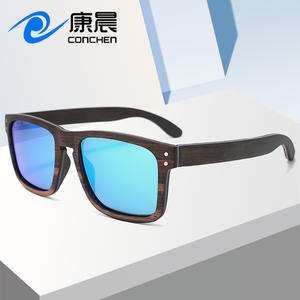 Gafas de sol de madera Conchen W6068 unisex con montura cuadrada, lentes polarizadas TAC con protección UV400 para protección solar, pesca, viajes y conducción. - Product Image 2