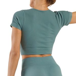 Haut de sport de yoga sans couture de haute qualité personnalisé pour femmes, décontracté, athlétique, pour l'entraînement, le sport, la salle de sport, 2024 - Product Image 6