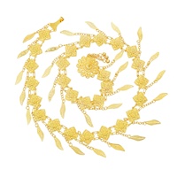 Chaîne de taille rétro en alliage style Dai avec pampilles feuilles dorées pour la danse orientale et les spectacles