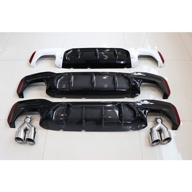 Rear Bumper Diffuser for BMW 5-Series G30 G38 F90 2016-2019 Car Rear Lip with Muffler Exhaust Tips Accessories