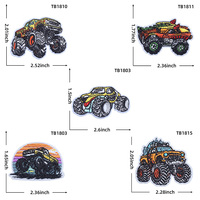 Patch brodé personnalisé Monster Truck en gros, thermocollant ou à coudre, pour veste, sac à dos, chapeau, vêtements