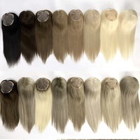 Stock 5x5 MONO Basis mit PU Toppers Ash Blonde Balayage hervor gehoben Dichte Mono filament Toupet für Frauen