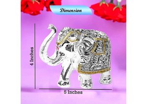 Silver Plated <b>Elephant</b> Pair Luxury Decorative <b>Elephant</b> Figurines for Home <b>Decor</b> Office Wedding Decoration Gifting Item - Product Image 4