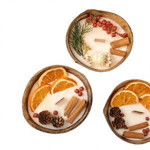 Özel Hindistan Cevizi Kabuğu Kokulu Mum, Toptan Satış İçin Özel Etiketli Soya Balmumu Tatil Mumu, Estetik Doğal Sonbahar Ev Dekorasyonu - Product Image 4