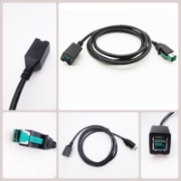 Cable de Extensión USB Personalizado con Alimentación, 12V Macho a 12V Hembra, 3 Pines + USB, 2M, 5A, Carga Rápida para Impresoras y Computadoras
