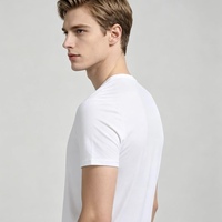 T-shirt d'été tricoté pour homme en soie glacée, séchage rapide, col rond uni, rafraîchissant, respirant, manches courtes, polyvalent pour sports de plein air