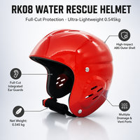 Casque de sauvetage aquatique intégral avec protection des oreilles, coque ABS, rembourrage EVA, sangle de menton réglable, kayak, rafting, canoë, 545g