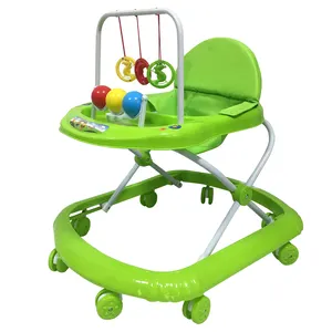 Latest deign plastic green color baby walker for children