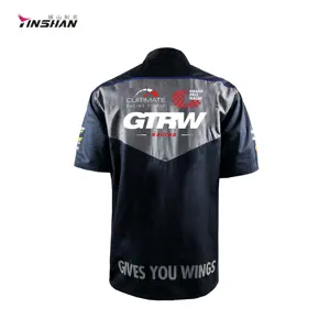 Fashion Custom Printed Design Sports Motorcycle Motor Cross Pit Shirt Pit Crew Motorbike Racing Shirt