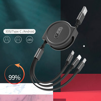 Kabel Data USB mikro tipe-c 3 in 1, kabel Data USB mikro tipe-c 3 in 1, pengisian cepat, kabel Data Tipe C untuk ponsel Android