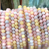 Perles rondes en morganite, pierres naturelles polies, accessoires pour la fabrication de bijoux, nouveautés, vente directe d'usine