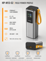 Batterie externe portable Li-Polymère haute capacité 30000mAh avec charge rapide 165W, double sortie USB-C et lampe torche LED, chargeur pour ordinateur portable