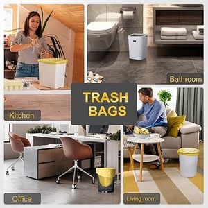 Huamaohengchun4 Gallon up to 6 Gallon Strong Garbage Bags Strong Disposable, Unscented Leak-proof Trash BagsforOffice Bathroom - Product Image 4