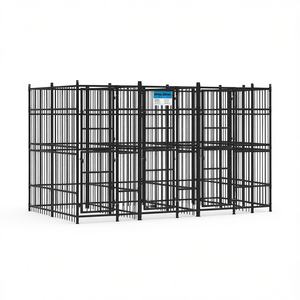 <b>Extra</b> <b>Large</b> Black Powder Coated Steel <b>Dog</b> Kennel Durable Outdoor Pet <b>Cage</b> for <b>Dogs</b> - Product Image 1