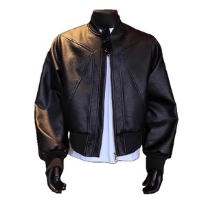Blouson court slim style américain pour <span class=keywords><strong>homme</strong></span>, en polyester patchwork, collection automne, haut de gamme, tendance et élégant, style uniforme de baseball, en promotion - Product Image 4