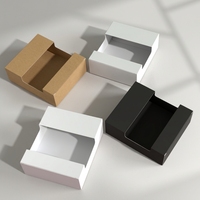 Boîte cadeau en gros en carton kraft blanc et noir, rectangulaire, avec fenêtre découpée, coins arrondis, ouverture supérieure, pour présentation, approvisionnement en vrac