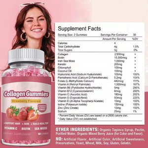 自社ブランド髪マルチビタミンa cグミビオチンコラーゲンケラチンガムサプリメント美白と髪の爪の成長 - Product Image 5