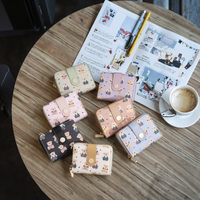 Dompet Pendek Wanita Baru Baellerry Pola Beruang Kartun Lucu Kancing Tekan Ritsleting Dompet Kulit PU Grosir Dompet untuk Wanita