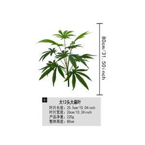 Foglie di Cannabis Artificiali Grandi, 15 Pezzi in Plastica per Oggetti di Scena Cinematografici e Televisivi - Product Image 1