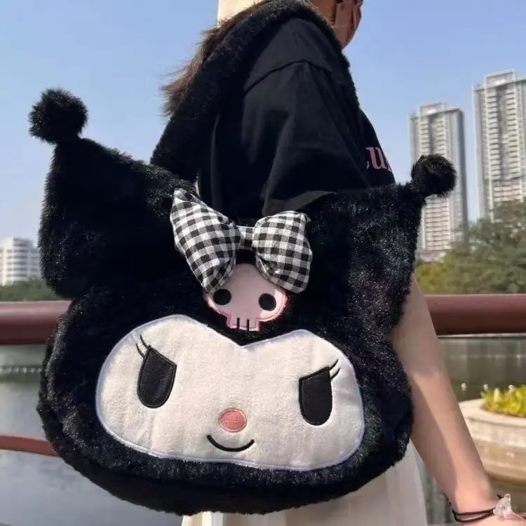 Grosir tas pundak kartun baru indah Cinnamoroll Kuromi tas Crossbody mainan mewah cerita ambil boneka beruang saya Melody