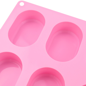 1049 6 khoang nhỏ hình bầu dục hình dạng xà phòng Khuôn Silicone Silicone khuôn mẫu cho nến làm bánh khuôn Silicone nến xà phòng Nhựa tái sử dụng - Product Image 5