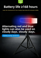 Feux stroboscopiques solaires à haute intensité pour travaux routiers, feux de signalisation routière à LED double face rouge et bleu pour blocages routiers