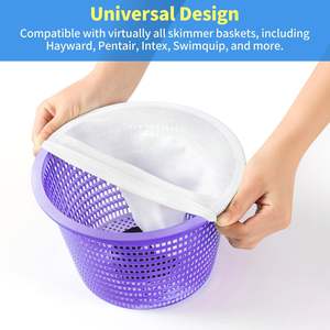 Lot <span class=keywords><strong>de</strong></span> 30 chaussettes filtrantes <span class=keywords><strong>de</strong></span> piscine réutilisables <span class=keywords><strong>de</strong></span> taille personnalisée chaussettes <span class=keywords><strong>de</strong></span> <span class=keywords><strong>panier</strong></span> d'écumoire en plastique <span class=keywords><strong>pour</strong></span> piscines enterrées nager <span class=keywords><strong>pour</strong></span> nettoyer les débris et les feuilles - Product Image 3