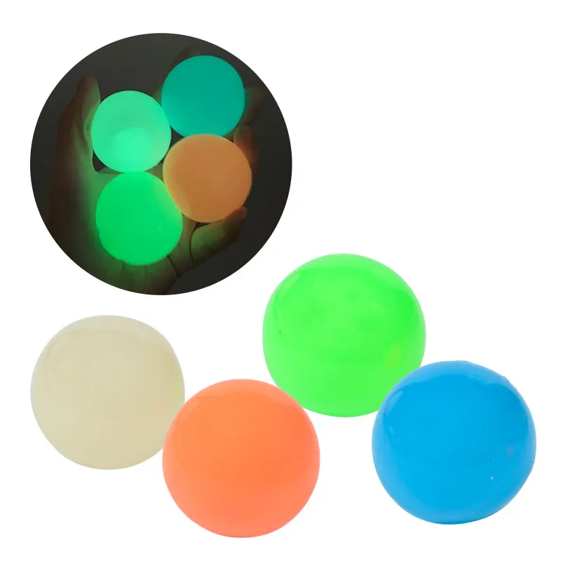 Luminescent Stress Relief Wall Sticky Ceiling Balls To The Wall Slowly Fall Off Glow In Dark Ball Toy For Kids