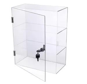3-Shelf Clear Acryl Plastic Display Showcase Met Slot, Afsluitbare Vitrine, Vergrendeling Vitrine Voor Collectible