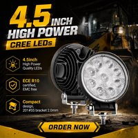 Feux de travail LED automobiles E Mark 12 volts 27W avec système d'aération étanche, super lumineux pour tracteurs, voitures, camions tout-terrain, ECE R10 24V