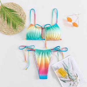 <span class=keywords><strong>Costume</strong></span> da bagno Sexy con motivo stampato da <span class=keywords><strong>donna</strong></span> personalizzabile in 2 pezzi Bikini dal taglio alto color arcobaleno - Product Image 5