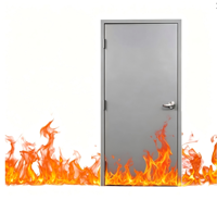 Portes coupe-feu en acier modernes certifiées USA pour hôtels et commerces, double porte extérieure en métal, résistance au feu 3 heures, finition décorative
