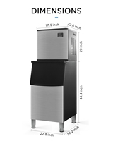 Máquina para hacer hielo gris Máquina para hacer hielo en cubitos de plata eléctrica comercial Máquina automática para hacer cubitos de hielo