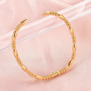 Bracelets en acier inoxydable imperméables pour femmes, bracelets ouverts en métal lisse, bijoux cadeau - Product Image 6
