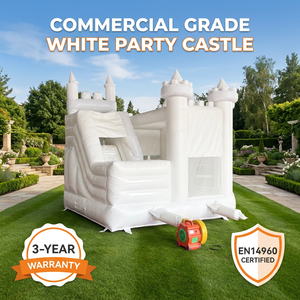 Château gonflable de luxe tout blanc de qualité commerciale avec toboggan pour événements de mariage et <span class=keywords><strong>location</strong></span> - Product Image 3