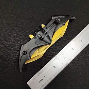 Navaja Plegable de Acero Inoxidable para Adultos, Estilo Batman, para Camping, DIY, Color Titanio Dorado Arcoíris, EDC - Product Image 6