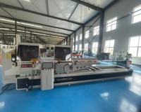 Máquina de Corte de Perfiles de Aluminio con Control PLC, Alimentación Hidráulica Automática, Sierra de Corte CNC de Doble Cabezal