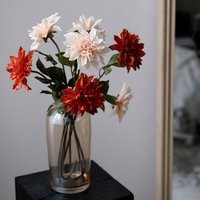 Vente en gros de fleurs Dahlia de haute qualité, fleurs artificielles pour la décoration de mariage à la maison, décoration de Noël
