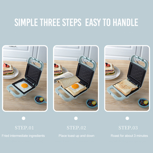 Hot Sale 2-Slice Portable Electric Grill Pan Non-Stick Coating Sandwich <b>Waffle</b> <b>Makers</b> Detachable Plate for Household Hotel Use - Product Image 6
