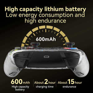 S09 Многоплатформенный беспроводной игровой контроллер для переключателя геймпада со светодиодной подсветкой, регулируемый Вибрационный джойстик для <span class=keywords><strong>Android</strong></span>/iOS/ПК - Product Image 3